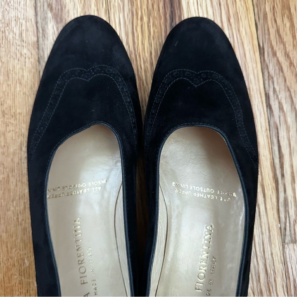 Silvia Fiorentina Suede Leather Flats Black Women’s Size 7.5 Made in Italy - Picture 13 of 16